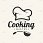 厨师标志与厨师帽。矢量图的标志。