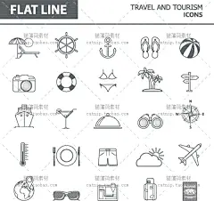 e136|265组line线条扁平化配色网站实用图标icon矢量源文件AI素材-淘宝网