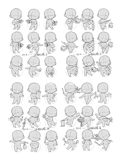 Q版人物动态速写【新春合集】_1_翻翻Eke在画画_来自小红书网页版
