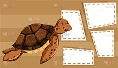 空白的,模板,绿蠵龟,分离着色,概念,文档,海洋,艺术,海龟,设计