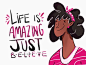 LIFE BLESSING DRIBBLE cheerful characters flat character design character design illustration