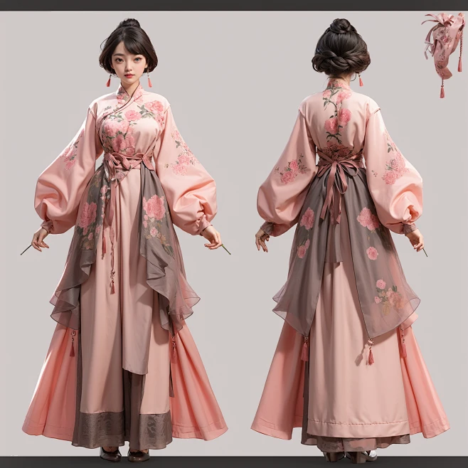 AI古风武侠角色插画素材 国风人物服装设计 影视游戏角色概念设定-淘宝网-花瓣网