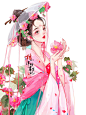 十二花神系列插画【十月·芙蓉】_杨小洋__插画师作品_涂鸦王国gracg.com