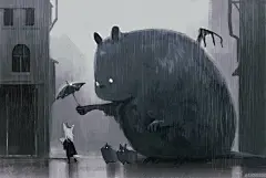 如果我有一只巨大大大大的动物朋友可以依靠就好了！作者：日本画师“もの久保” ​​​​ _漫画、插画~采下来_T2019725 #率叶插件，让花瓣网更好用_http://ly.jiuxihuan.net/?yqr=18492452#