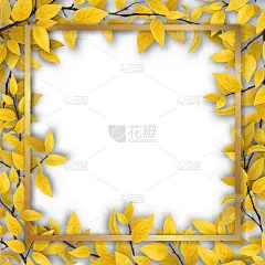 框架与黄色的秋叶