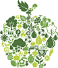 Apple shape with nature icon创意图片素材 - DigitalVision Vectors