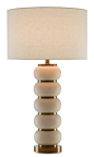 Currey and Company - 6000-0276 - One Light Table Lamp - White Mud/Antique Brass