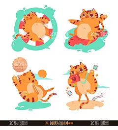 卡通猫咪插画胖猫可爱的猫  - 源文件下载【酷图网】猫咪,猫,卡通猫咪,胖猫,玩耍的猫,可爱的猫,小猫插画