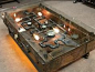 Steampunk Industrial Barnwood Coffee Steam Gauge Table #2000