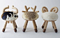 Spotted at ICFF, these Kamina & C Stools designed by Takeshi Sawada are too cute ~ pictures really don’t do them justice. They are ADORABLE! And fuzzy and cute and perfectly little kid sized. Coming in Bambi, Sheep, and Cow variations, Bambi is by far