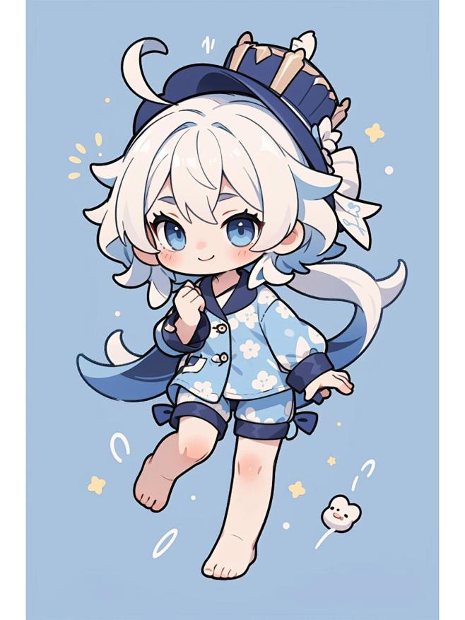 原神Q版插画-芙宁娜 采集@别致的七