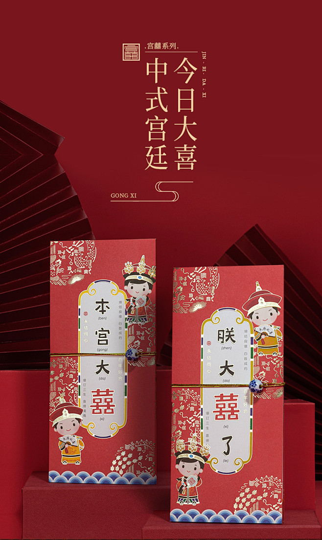 结婚请柬婚礼喜帖国潮复古2020创意定制...