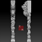 柱子三维立体图圆雕图图纸STL文件龙柱雕刻机3D打印模型618-淘宝网