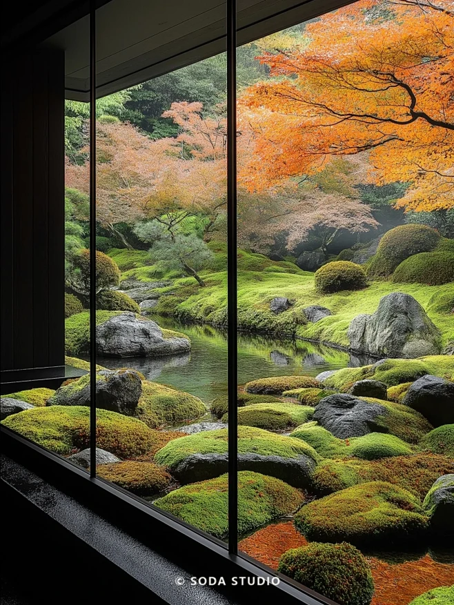 枫叶的红、青苔的绿、建筑的黑 - 小红书