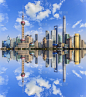 上海,陆家嘴,浦东,城市天际线,船桥,珀尔里福,天际线拱门,绿色建筑,黄浦江,东方明珠塔
