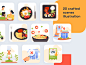 Restaurant Illustration Pack - Illustrations : Restaurant Illustration is a High-Quality and Customable Illustrations Library.

What scenes are?
- Restaurant 
- Food and beverages (lunch, dinner, breakfast)
- Food e commerce
- Delivery services
- Chef and