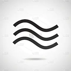 波浪图标孤立在白色背景。