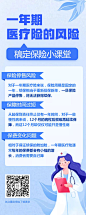 保险理念医疗险手绘长图海报