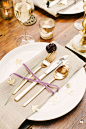Place Setting - Simple Elegance | More Wedding Inspiration on Style Me Pretty - http://www.StyleMePretty.com/2014/01/03/organic-glamour-inspiration-shoot-wiup/ Brklyn View Photography: 