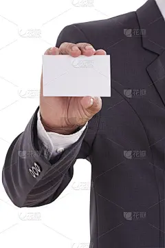 商人展示空白名片。