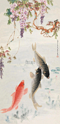 吴青霞 乙酉（1945）年作 紫藤锦鲤 - 雅昌拍卖图录APP