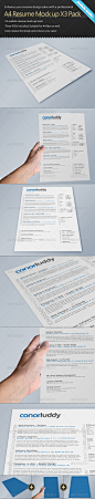 Resume Mock up X3 Pack - CV Mock-up广告设计展示模型素材模板-淘宝网