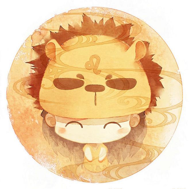 狮子座星座系列圆头像 
