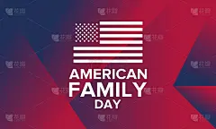 美国家庭的一天。每年8月庆祝。在美国的节日快乐。爱国的设计。海报，贺卡，横幅和背景。矢量图