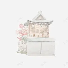 日系水彩建筑 免费下载 页面网页 平面电商 创意素材