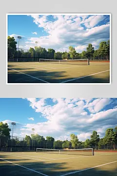 AI数字艺术校园学校操场场地摄影图