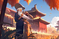 致敬五一劳动节农民人物插画