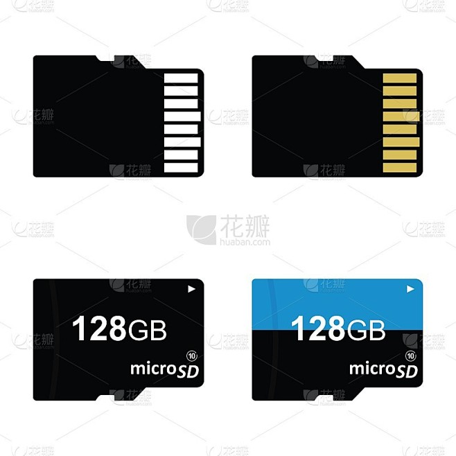 Micro sd卡图标隔离在白色背景