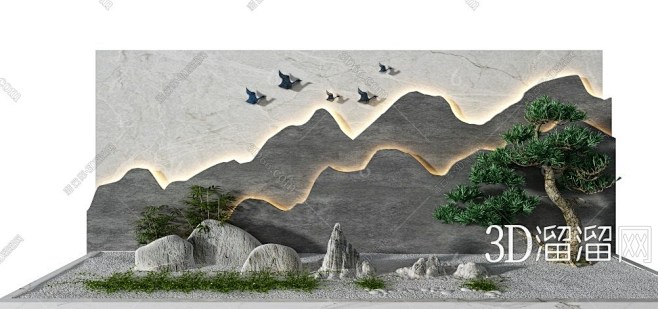 新中式景观小品3D模型