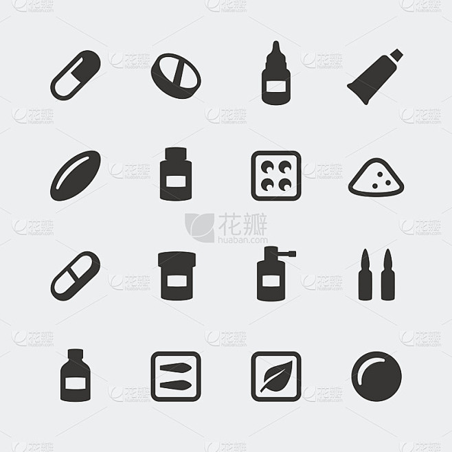矢量药物迷你图标集
