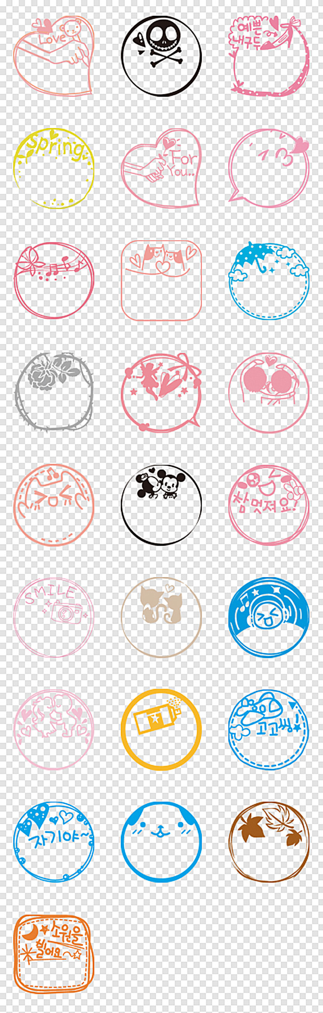 卡通可爱动物印章