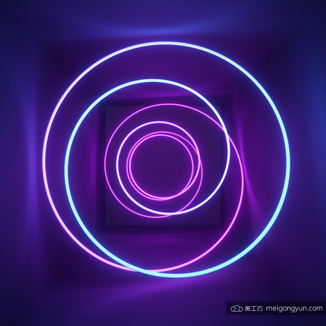 3D霓虹灯虚拟现实抽象迷幻的闪烁的背景超...