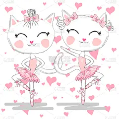 可爱的,自然美,芭蕾舞者,猫,举起手,小的,肖像,头发,绘制,爱