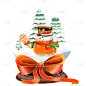 手绘金边圣诞节素材插画-水晶球