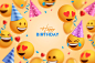 Happy birthday emoji background