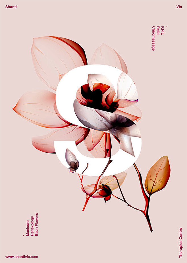 【海报设计】40例优雅的花卉排版布局 
...