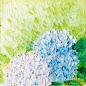 油画棒 绣球花_蝉发发__插画师作品_涂鸦王国gracg.com