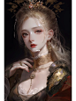 AI智造｜冷艳美人，厚涂朦胧，油画风美女