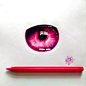 巴西插画师Gelson Fonteles 用圆珠笔画的七彩眼睛