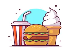可爱动物宇航员食物儿童角色吉祥物形象卡通插画