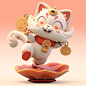 3d喜庆可爱招财猫元素图片