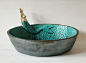 mermaid basin withe fish scales - table top ceramic basin, ceramic sink