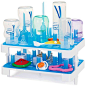 Dr. Brown's Drying Rack: Dual trays for collection or drainage of water. Holds 12 Standard or 8 Wide-Neck Dr. Brown's bottles and their components.