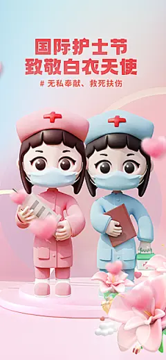 致敬护士节海报模版