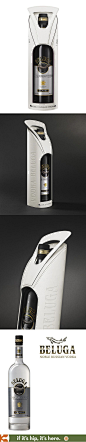 Beluga Noble Vodka comes in a lovely white leather embossed gift box.