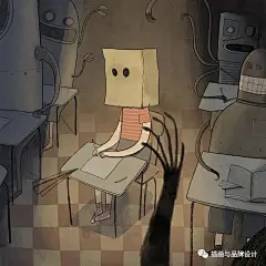 插画丨简单诙谐的低饱和插画，手绘纹理独有的温柔感太治愈了！ : 60万插画师共同关注→插画与品牌设计